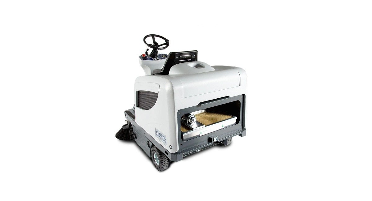 Ride-on commercial floor sweeper